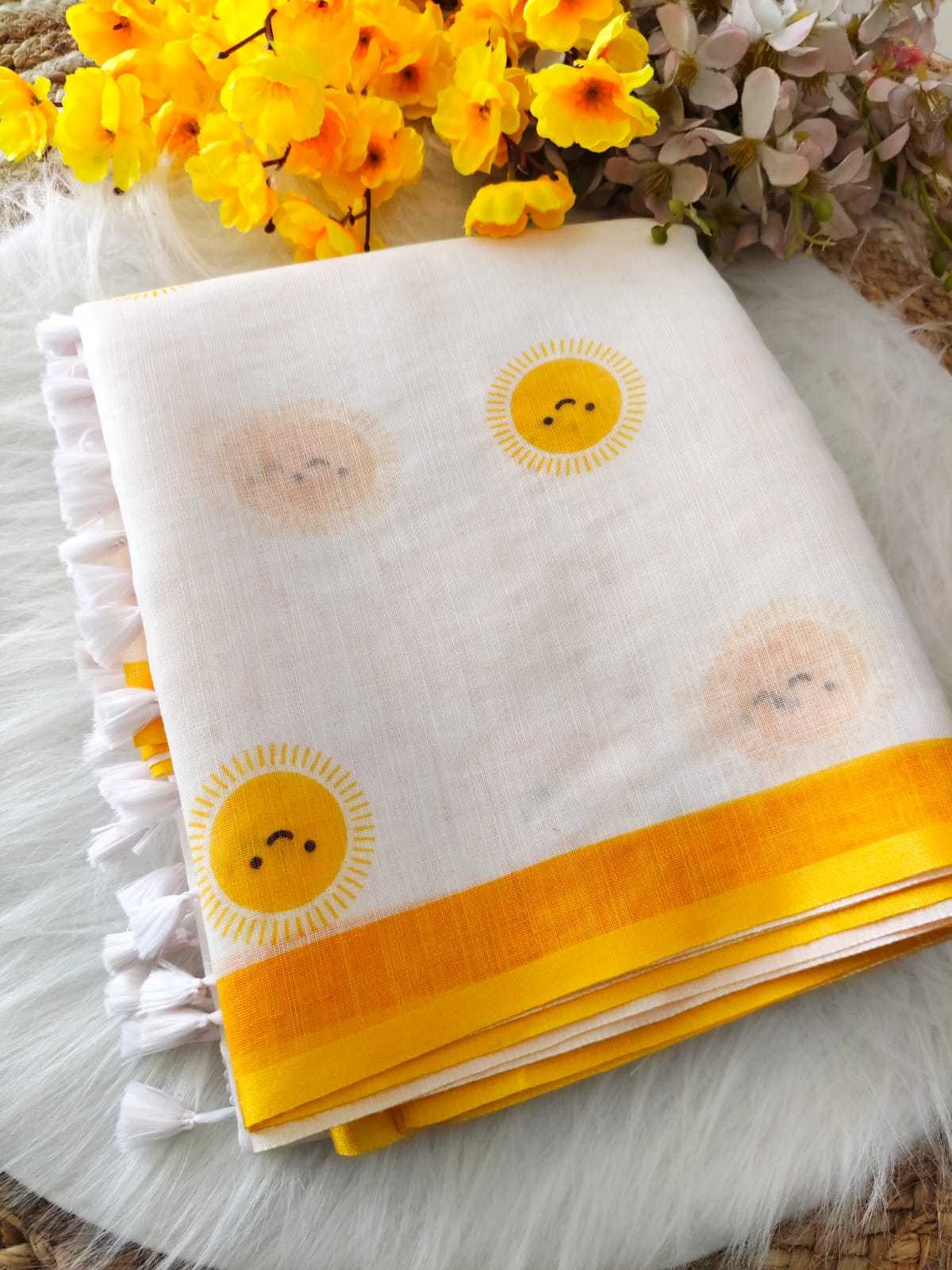 Ynf Linen KESH682 Baiza Sarees Wholesale Designer Sarees Printed Sarees Linen Sarees Manufacturer- Kapda Export