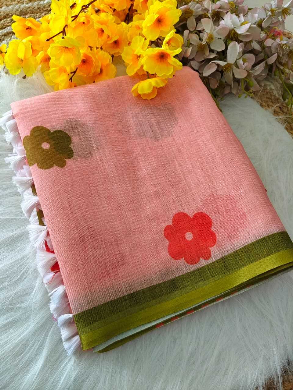 Ynf Linen KESH682 Baiza Sarees Wholesale Designer Sarees Printed Sarees Linen Sarees Manufacturer- Kapda Export