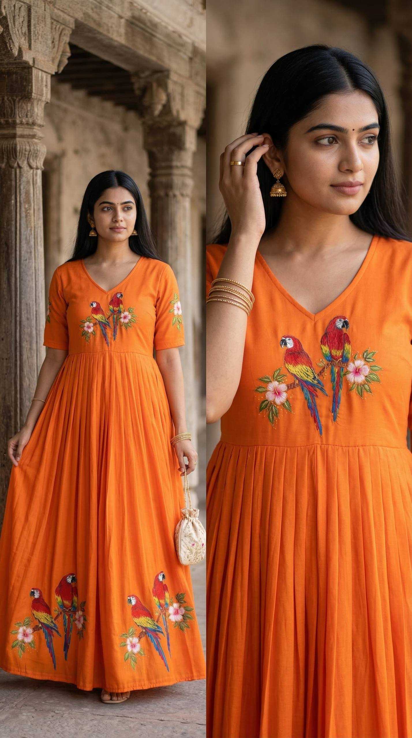 Ynf Maslin KESH485 123 Gowns Wholesale Printed Gowns Party Gowns Designer Gowns Manufacturer- Kapda Export