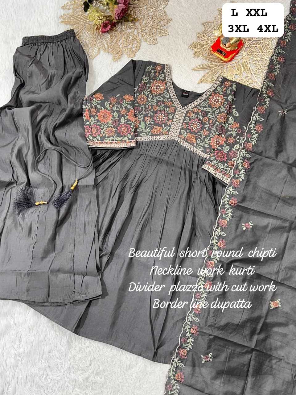 Ynf Muslin KESH594 Anamika Gowns Wholesale Embroidery Gowns Anarkali Gown Designer Gowns Manufacturer- Kapda Export