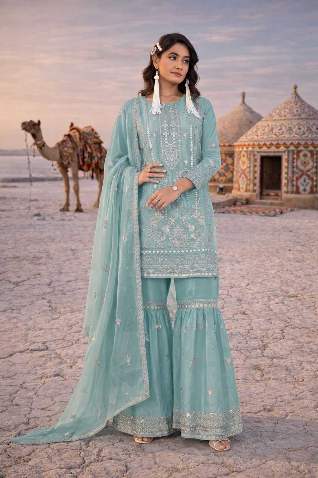 Ynf Nylon RIN236 1316 Suits & Dresses Islamic Clothing Festive Collections Wholesale Pakistani Suits Palazzo Suit Suit Material Manufacturer- Kapda Export