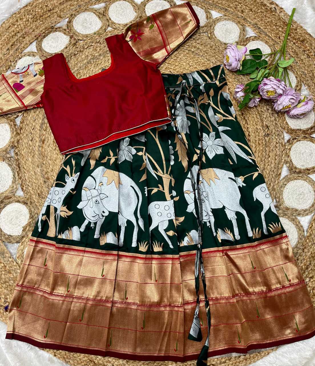 Ynf Paithani Silk KESH685 129 Kids Wear Festive Collections Wholesale Kids Lehenga Kids Lehenga Choli Baby Girl Lehenga Manufacturer- Kapda Export