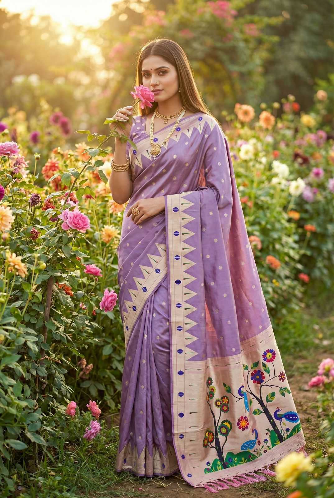Ynf Paithani Silk KESH700 Sindoor Paithani Silk Sarees Wholesale Paithani Sarees Soft Silk Sarees Designer Silk Sarees Manufacturer- Kapda Export