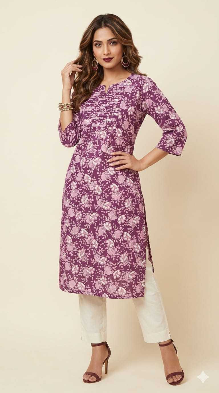 Ynf Pure Cotton KESH585 186 Kurti Festive Collections Wholesale Printed Kurtis Cotton Kurtis Round Neck Kurtis Manufacturer- Kapda Export