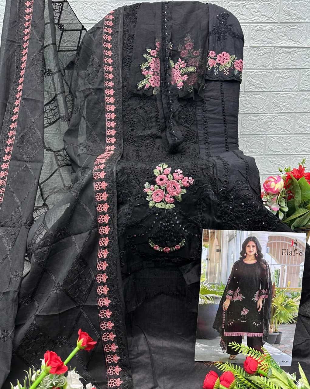 Ynf Pure Cotton KESH677 Elaf Luxury Lawn 8001-06 Suits & Dresses Islamic Clothing Festive Collections Wholesale Pakistani Suits Unstitched Suits Eid Collections Manufacturer- Kapda Export