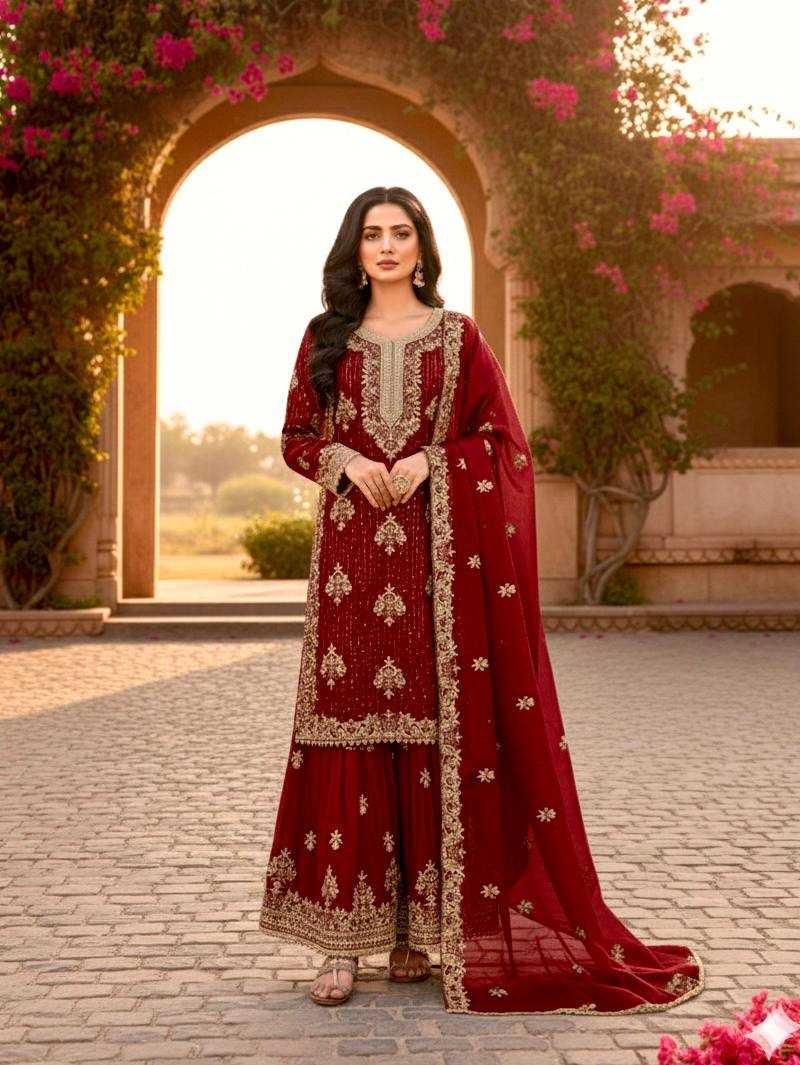 Ynf Pure Silk KESH141 219 Suits & Dresses Wholesale Embroidery Suits Palazzo Suit Designer Suits Manufacturer- Kapda Export