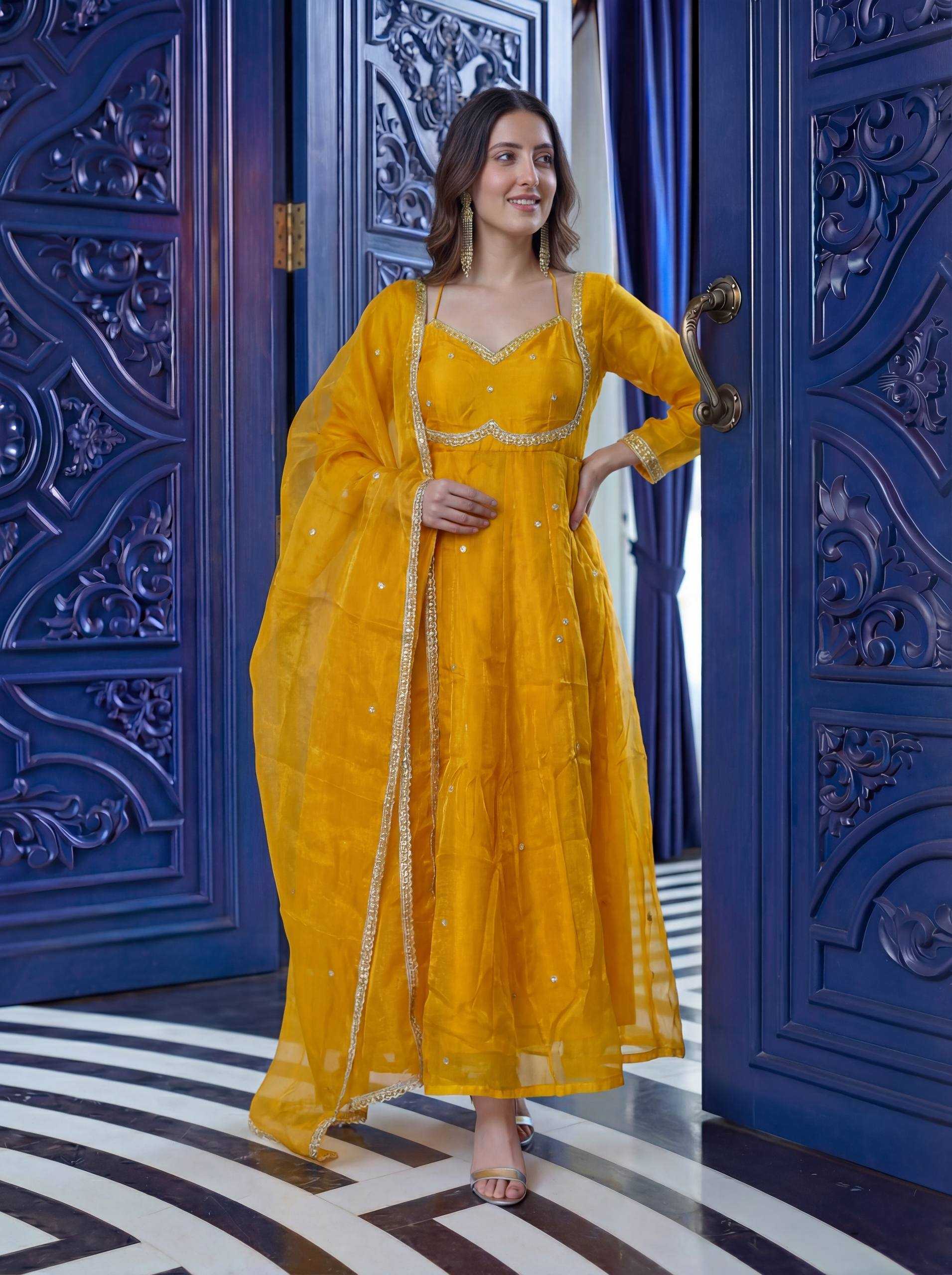 Ynf Pure Silk KESH533 5153 Gowns Wholesale Embroidery Gowns Designer Gowns Sequin Gowns Manufacturer- Kapda Export