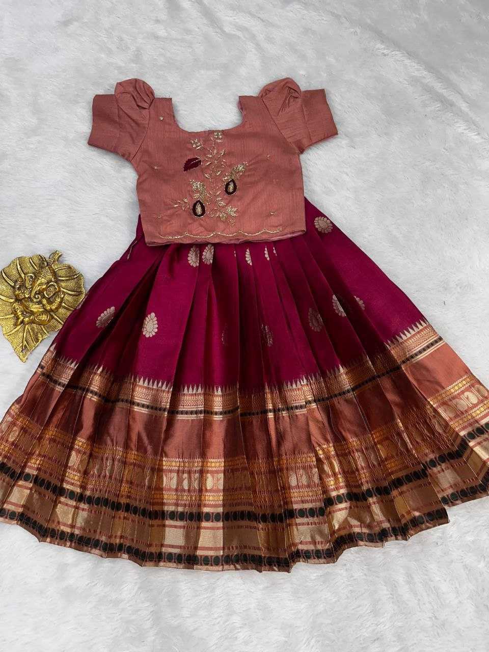 Ynf Pure Silk RIN161 PIC Kids Wear Wholesale Kids Lehenga Kids Designer Frock Kids Navratri Outfits Manufacturer- Kapda Export