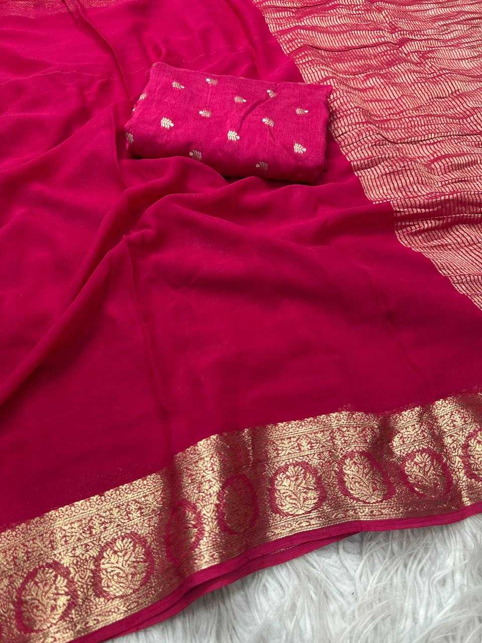 Ynf Pure Viscos KESH671 Komal Sarees Wholesale Georgette Sarees Jacquard Saree Viscose Saree Manufacturer- Kapda Export