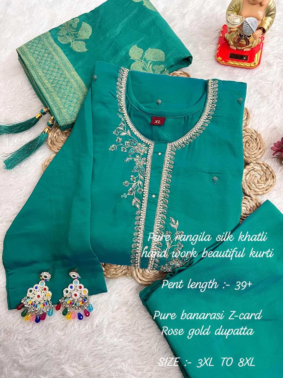 Ynf Rangoli Silk KESH594 Hadiya Kurti Plus Size Collections Wholesale Designer Kurtis Silk Kurtis Handloom Kurtis Manufacturer- Kapda Export