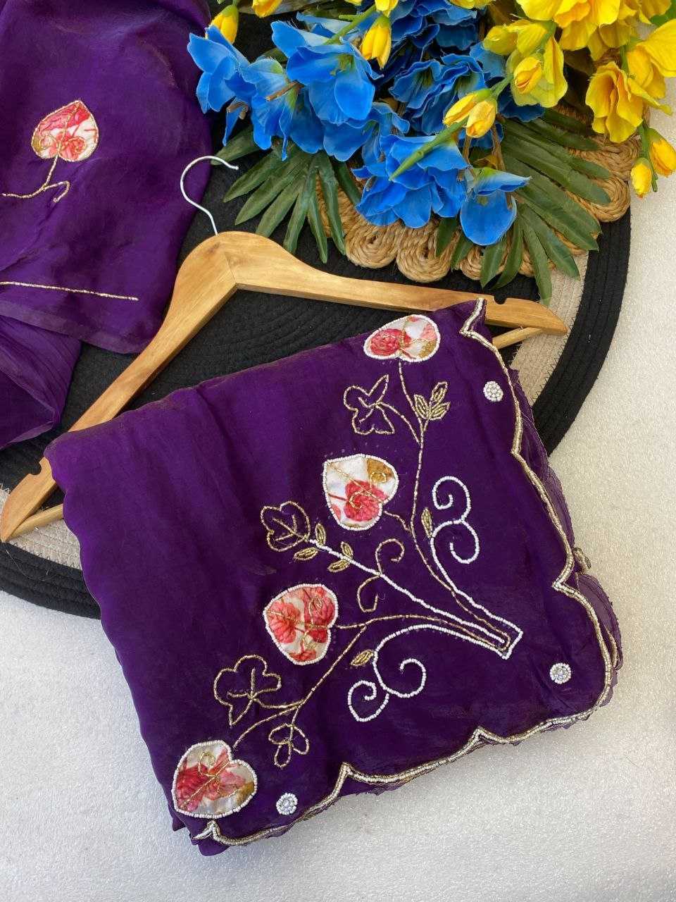 Ynf Satin KESH554 DIL Sarees Wholesale Hand Work Sarees Cutwork Saree Satin Sarees Manufacturer- Kapda Export