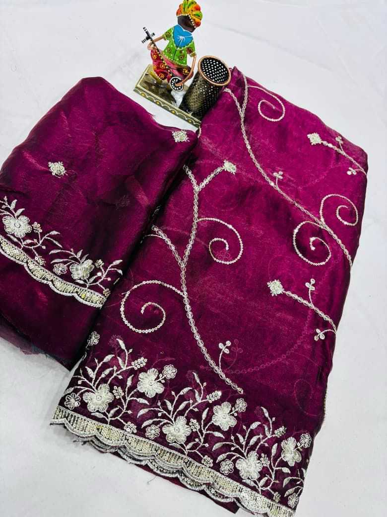 Ynf Satin KESH694 Jaseela Sarees Wholesale Sequence Sarees Embroidered Sarees Satin Sarees Manufacturer- Kapda Export