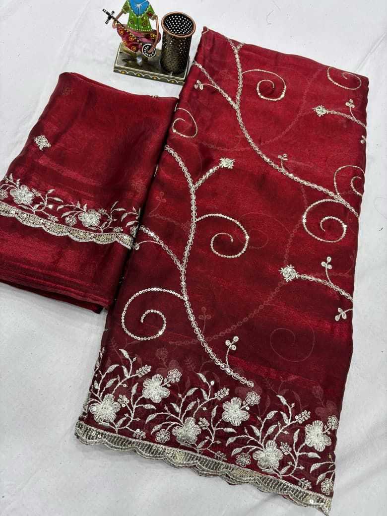 Ynf Satin KESH694 Jaseela Sarees Wholesale Sequence Sarees Embroidered Sarees Satin Sarees Manufacturer- Kapda Export