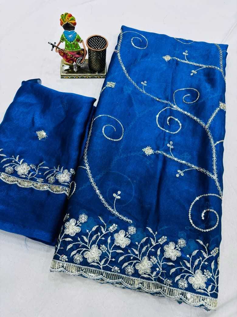 Ynf Satin KESH694 Jaseela Sarees Wholesale Sequence Sarees Embroidered Sarees Satin Sarees Manufacturer- Kapda Export