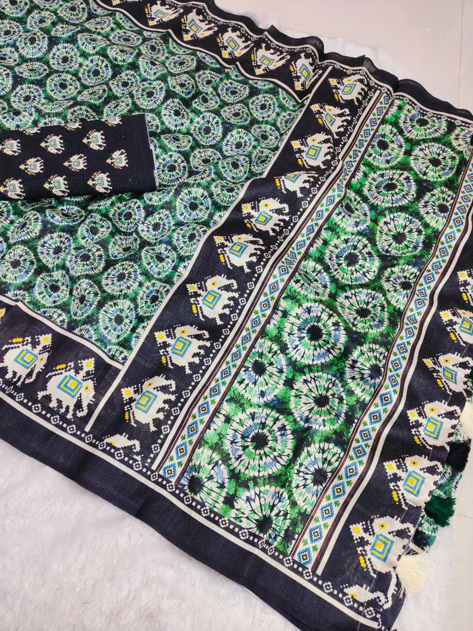 Ynf Silk KESH673 PREMIUM IKKAT Silk Sarees Wholesale Printed Silk Saree Designer Silk Sarees Ikkat Silk Sarees Manufacturer- Kapda Export