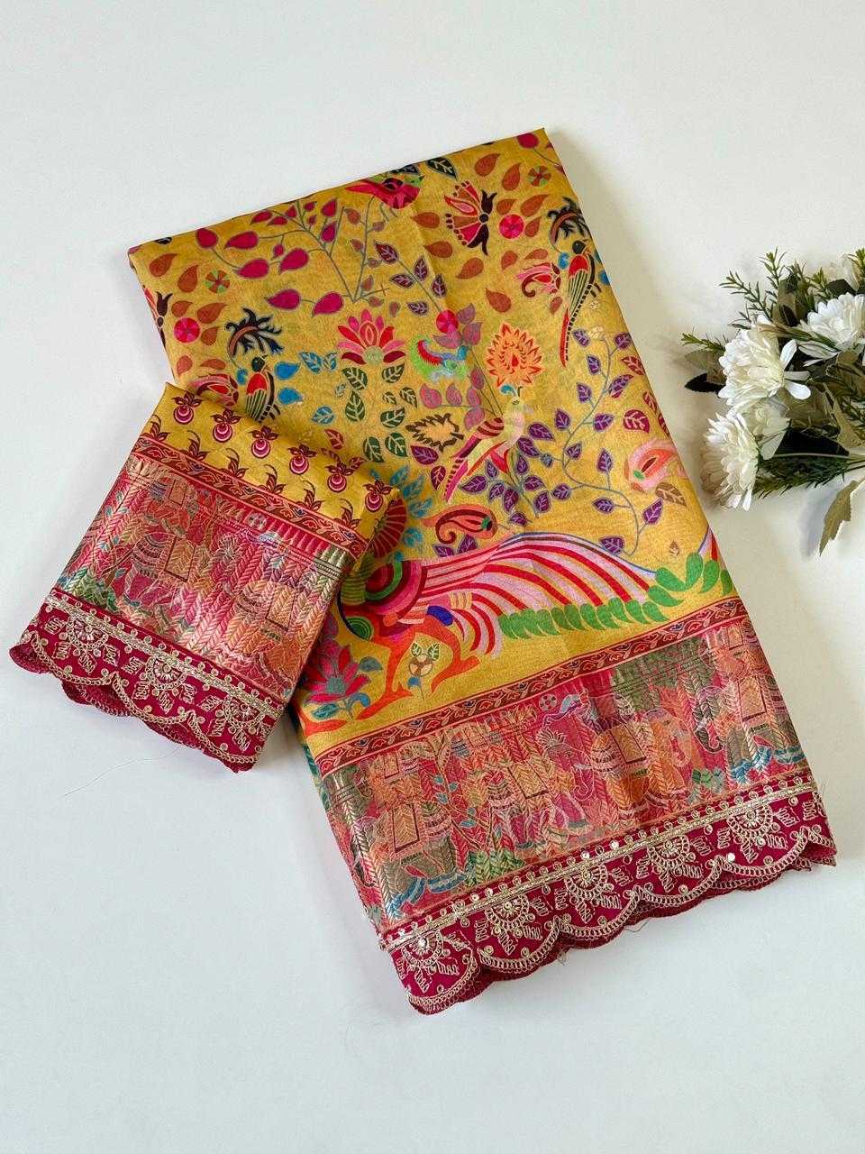 Ynf Soft Dola KESH681 108 Sarees Festive Collections Wholesale Printed Sarees Embroidered Sarees Sarees With Blouse Manufacturer- Kapda Export