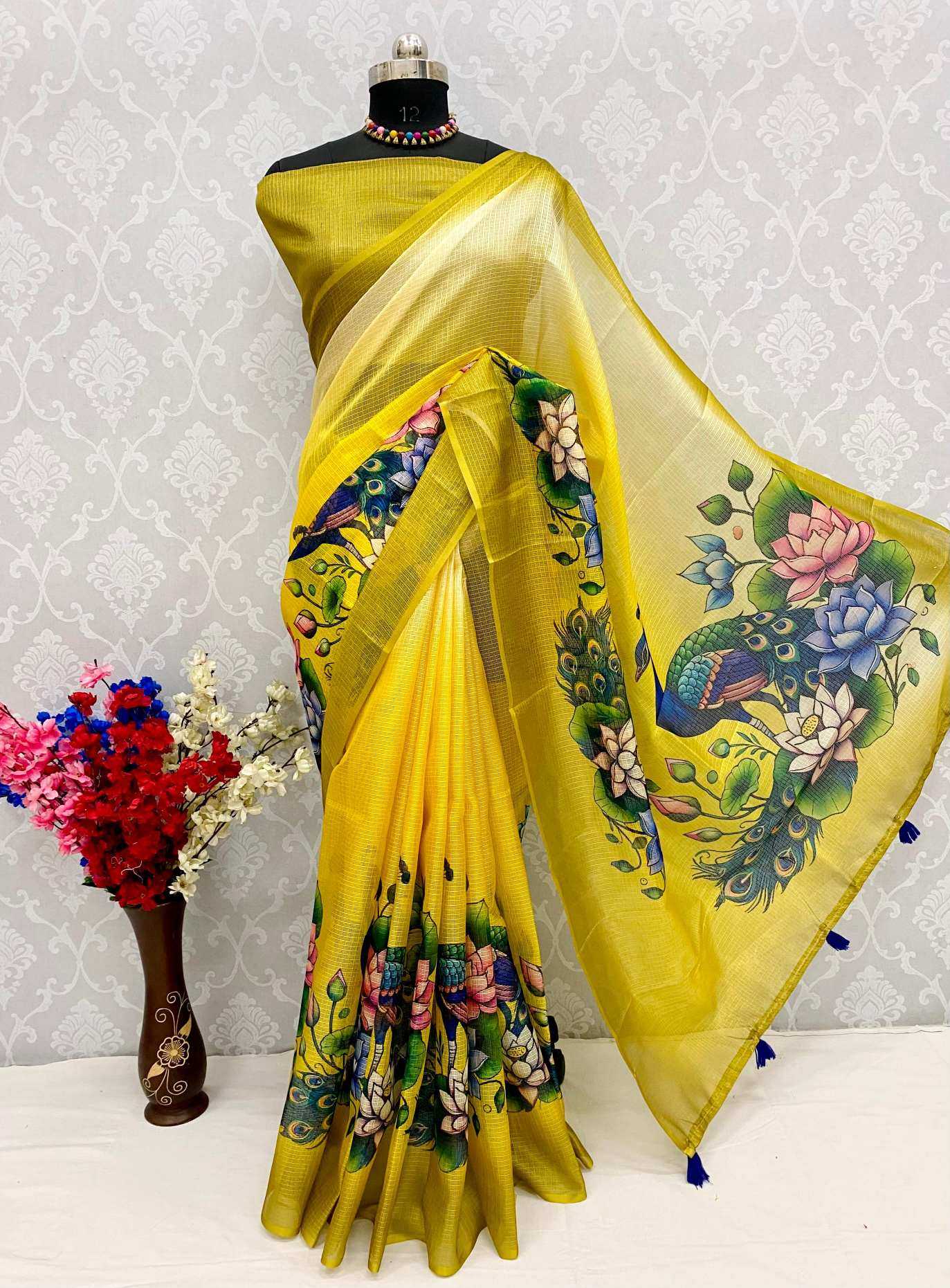 Ynf Soft Kota KESH690 292 Kalamkari Sarees Wholesale Designer Sarees Printed Sarees Kota Doria Sarees Manufacturer- Kapda Export