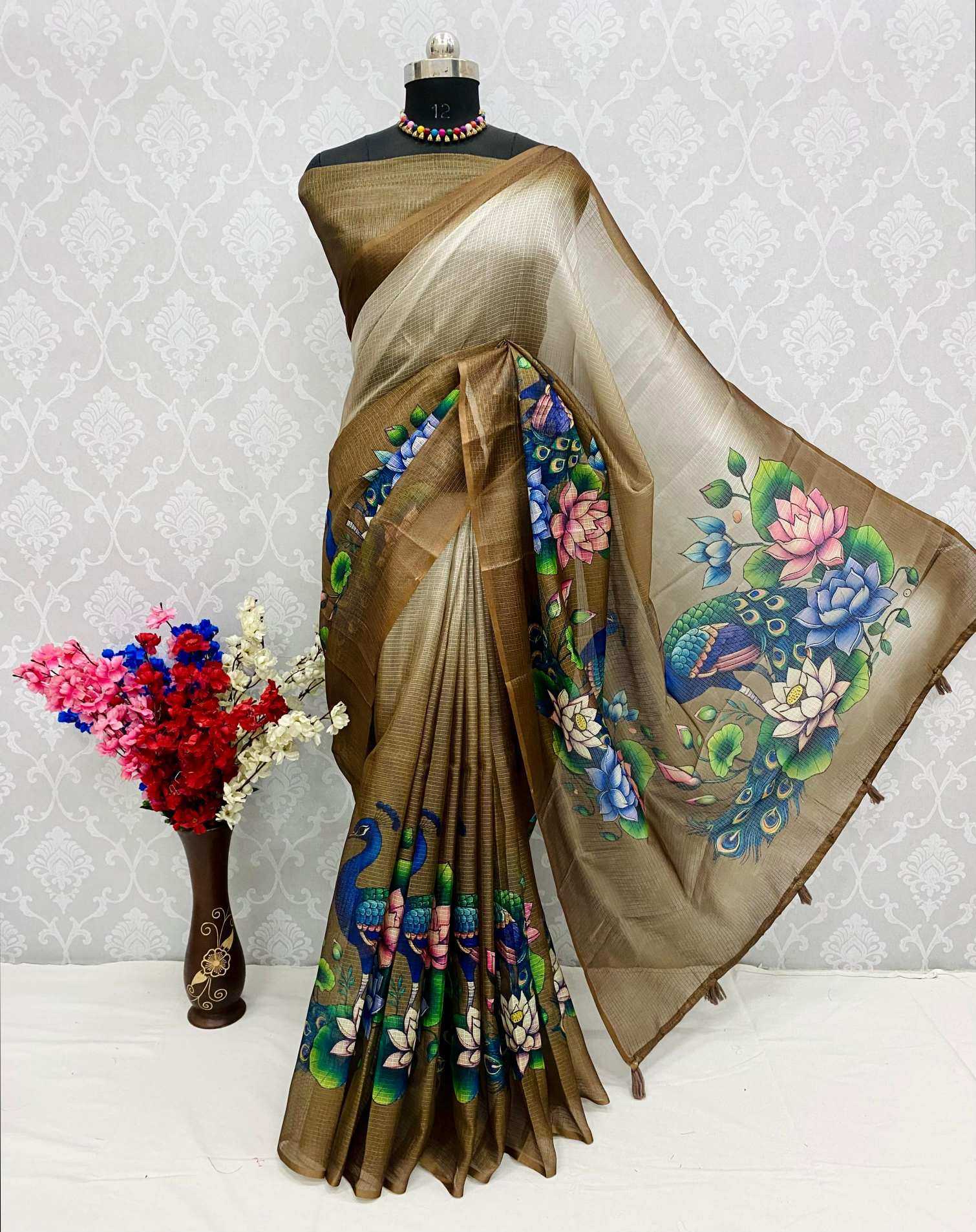 Ynf Soft Kota KESH690 292 Kalamkari Sarees Wholesale Designer Sarees Printed Sarees Kota Doria Sarees Manufacturer- Kapda Export