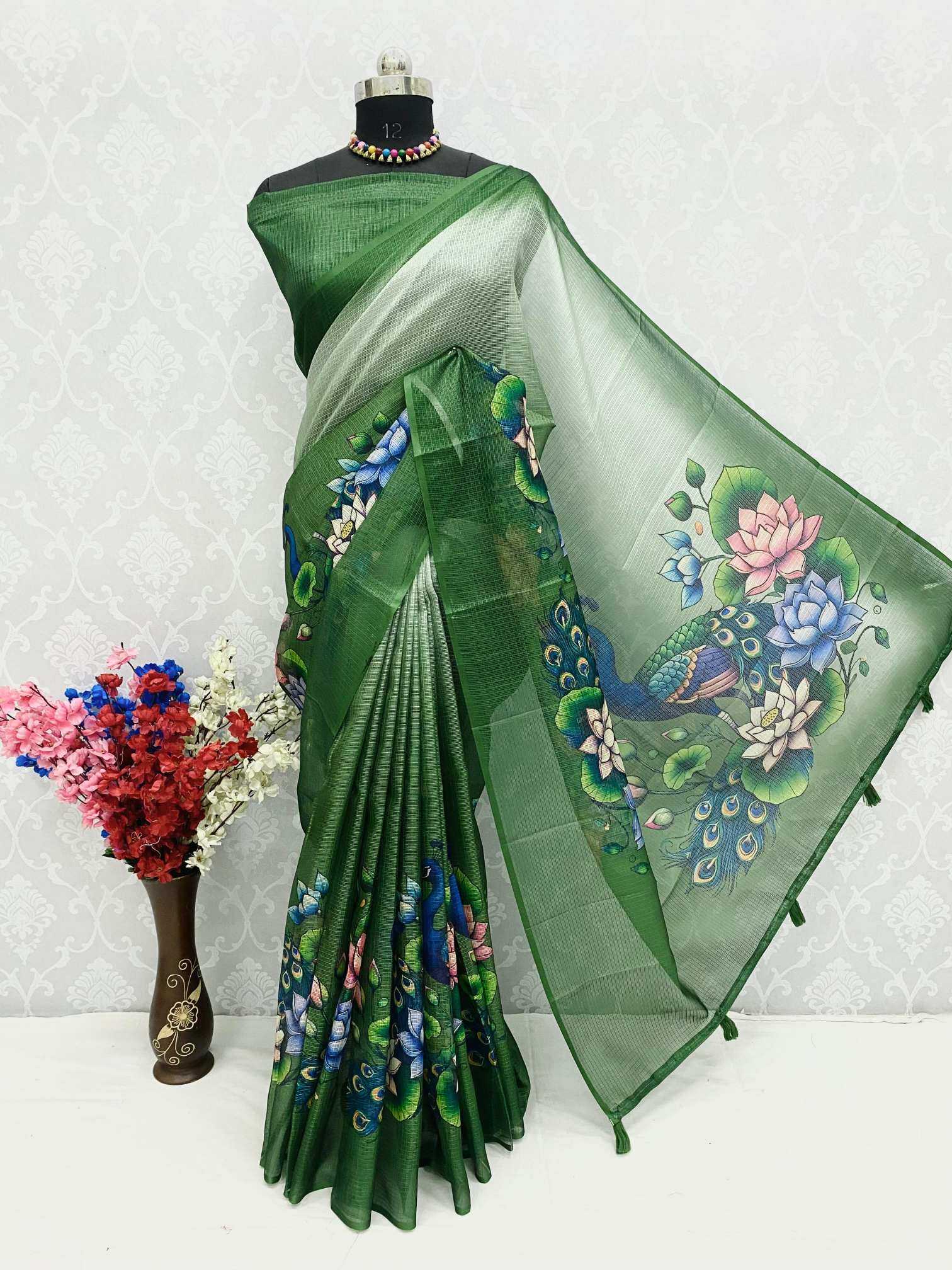 Ynf Soft Kota KESH690 292 Kalamkari Sarees Wholesale Designer Sarees Printed Sarees Kota Doria Sarees Manufacturer- Kapda Export