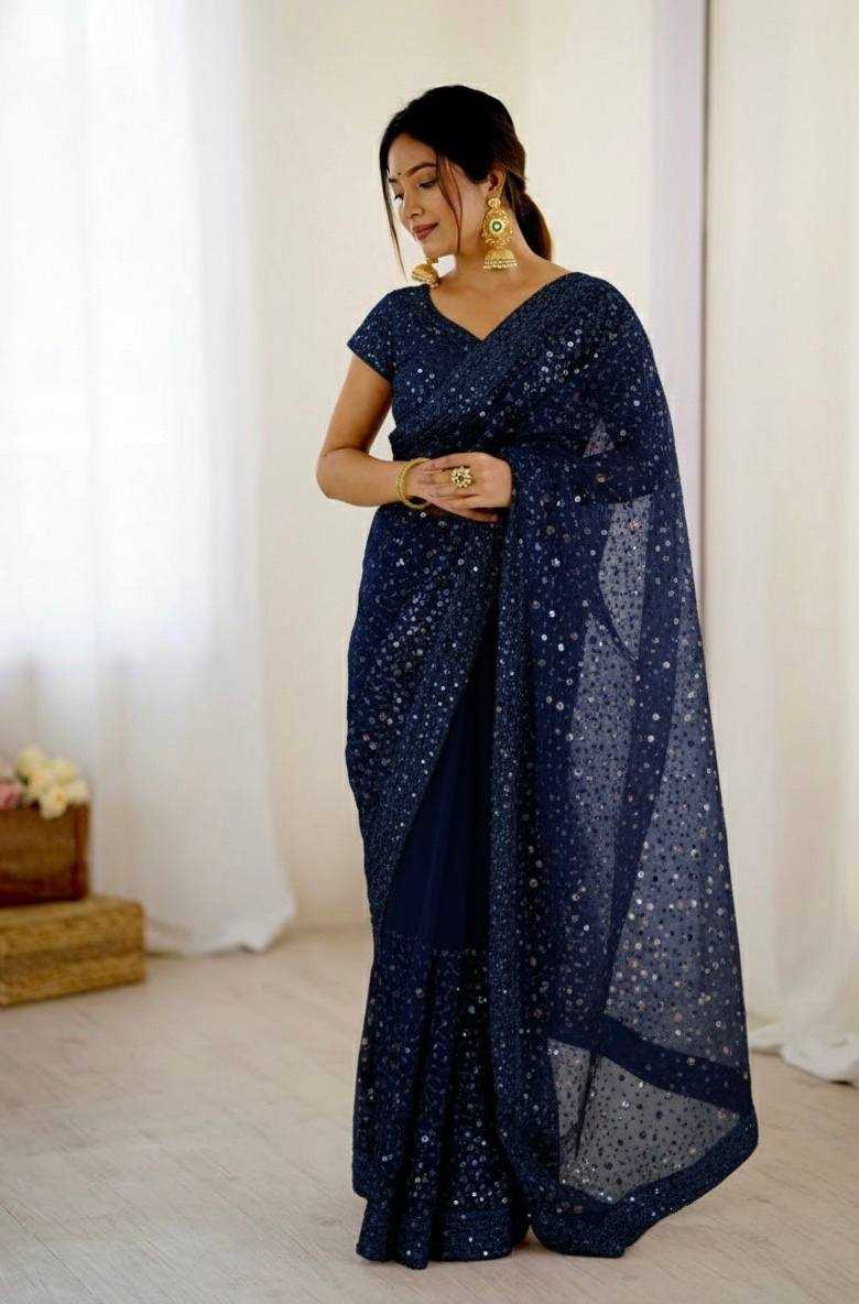 Ynf Soft Net RIN213 FB L307 Sarees Wholesale Net Sarees Sequin Sarees Embroidered Sarees Manufacturer- Kapda Export