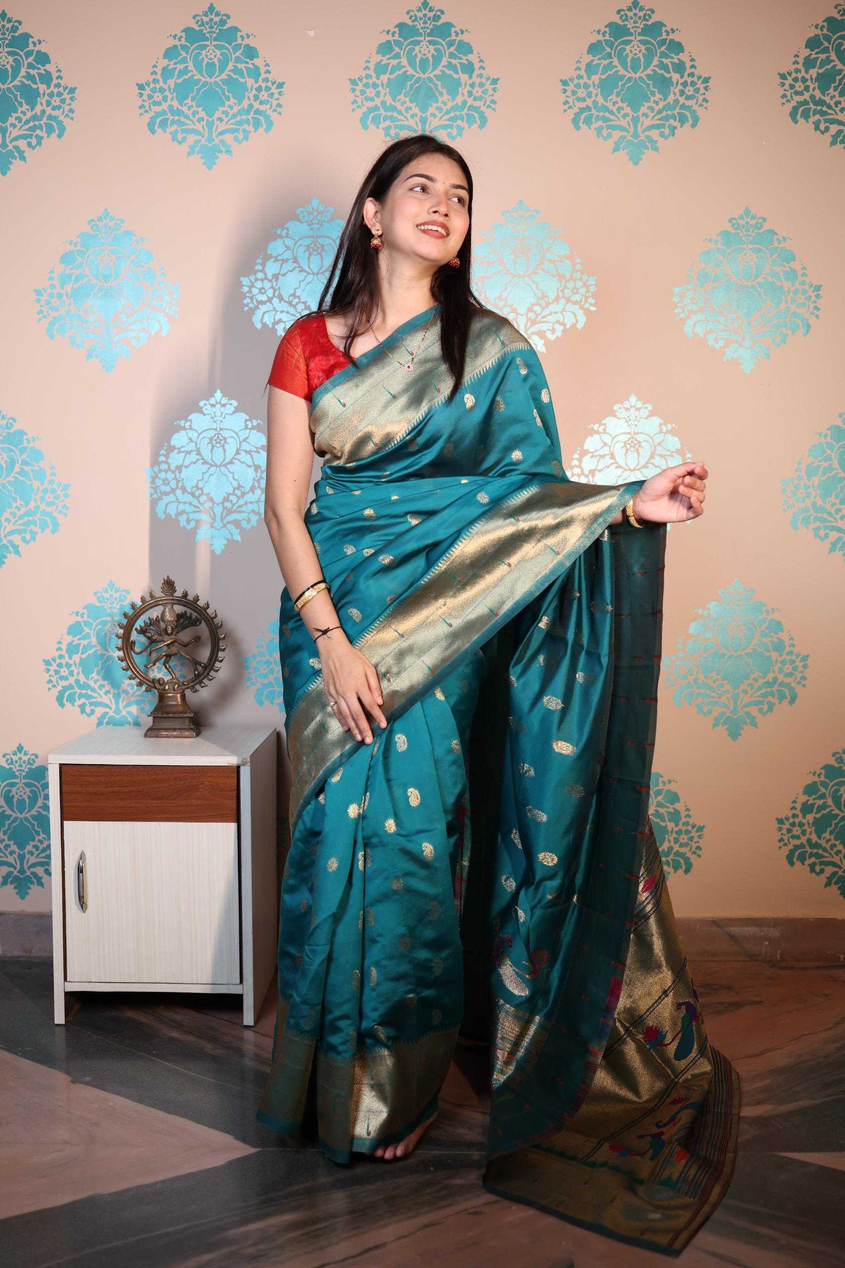 Ynf Soft Silk KESH672 morni paithani Silk Sarees Wholesale Soft Silk Sarees Designer Silk Sarees Zari Border Silk Sarees Manufacturer- Kapda Export