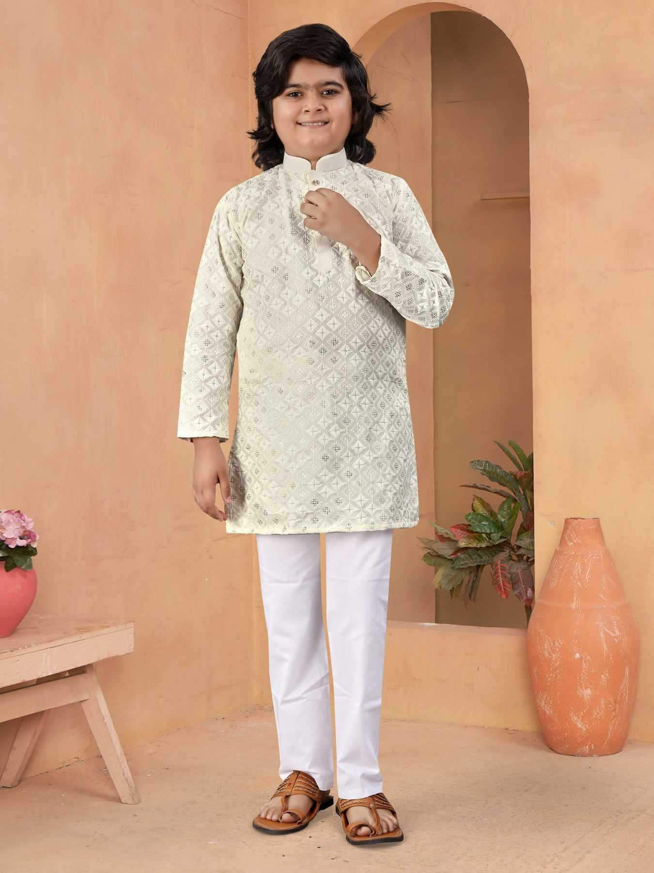 Ynf Soft Silk KESH747 MIRROR Kids Wear Wholesale Boys Kurta Pyjama Boys Ethnic Wear Kids Party Wear Ethnic Manufacturer- Kapda Export