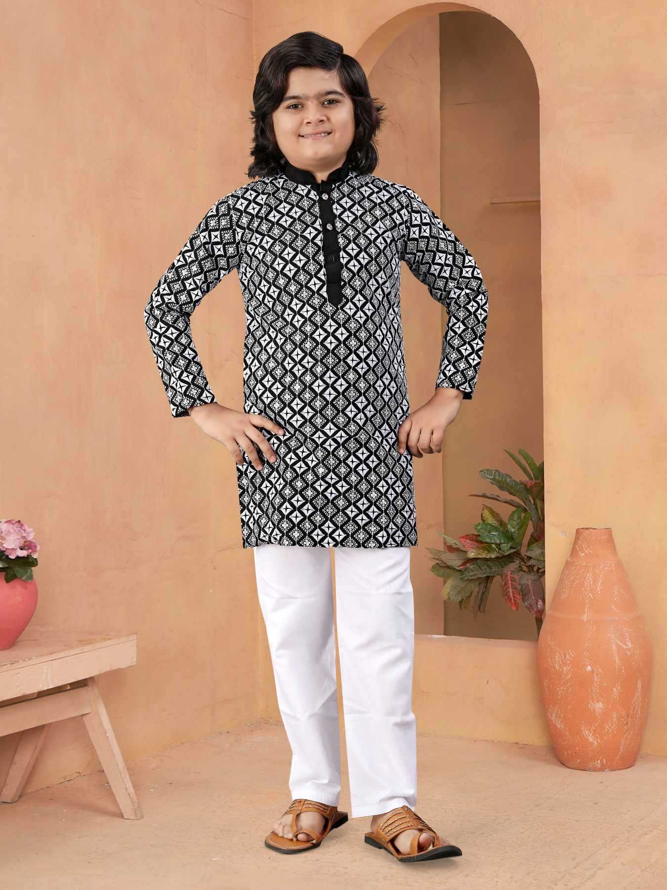 Ynf Soft Silk KESH747 MIRROR Kids Wear Wholesale Boys Kurta Pyjama Boys Ethnic Wear Kids Party Wear Ethnic Manufacturer- Kapda Export