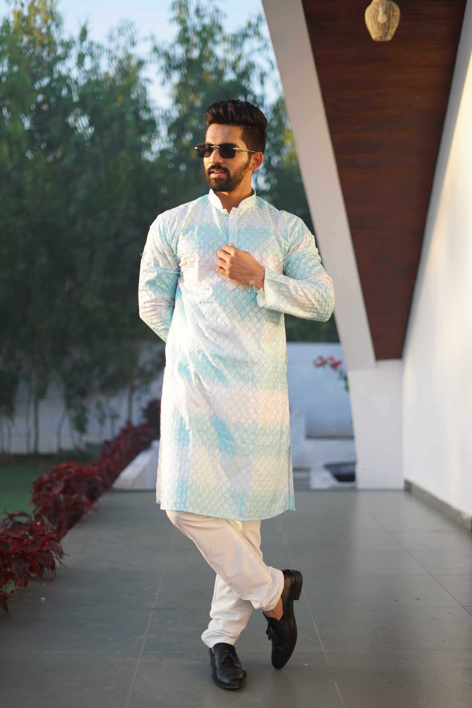 Ynf Soft Silk KESH747 RAINBOW Mens Wear Wholesale Mens Kurta Pyjama Men Cotton Kurta Embroidered Kurta Pajama Manufacturer- Kapda Export