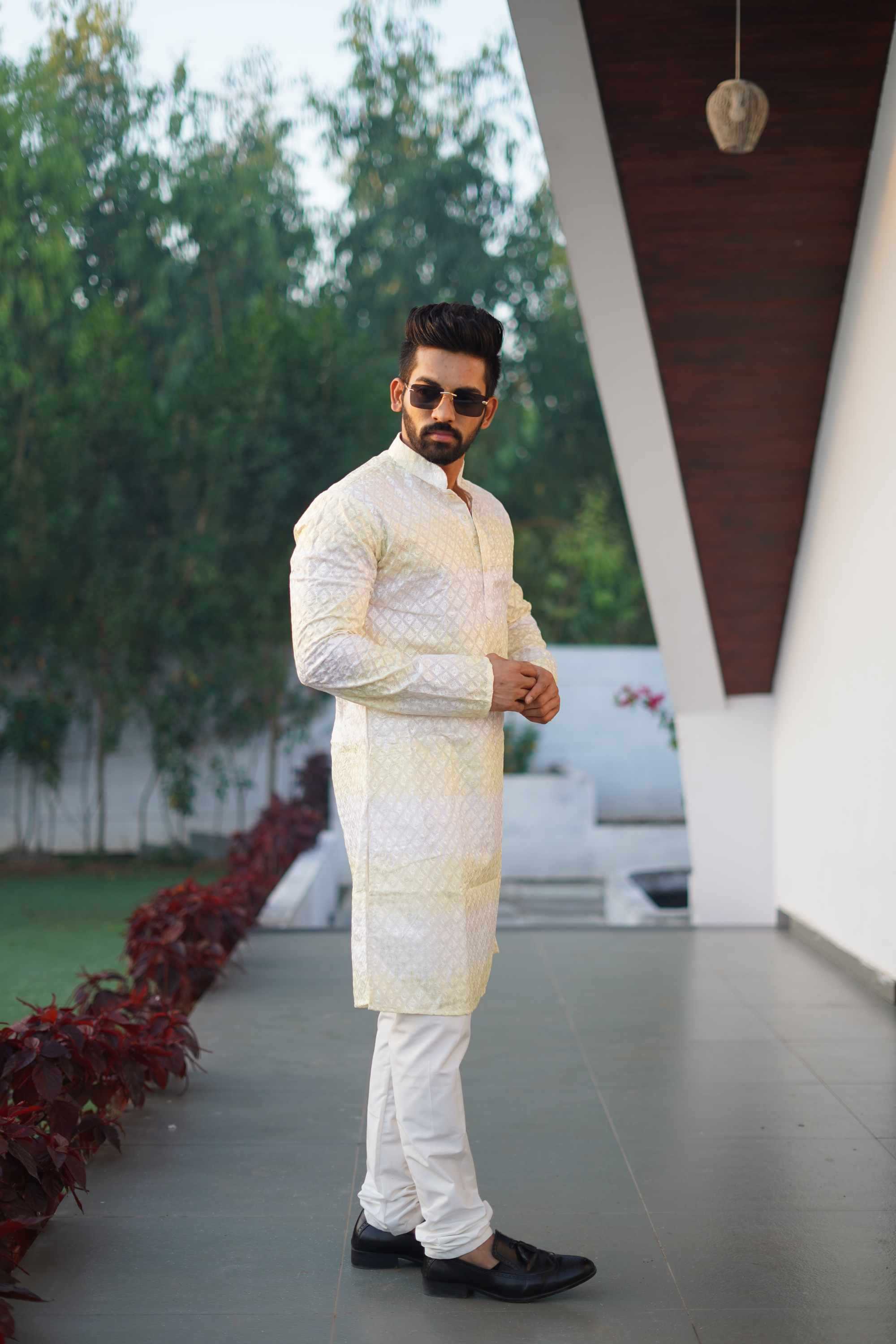Ynf Soft Silk KESH747 RAINBOW Mens Wear Wholesale Mens Kurta Pyjama Men Cotton Kurta Embroidered Kurta Pajama Manufacturer- Kapda Export