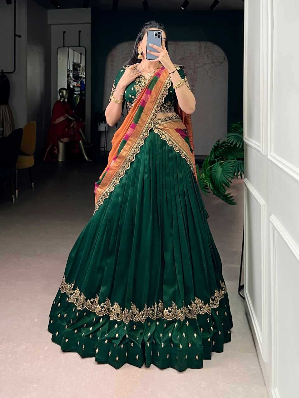 Ynf Vichitra Silk KESH134 AARNA Lehengas Wholesale Embroidered Lehenga Thread Work Lehenga Sequins Lehenga Manufacturer- Kapda Export