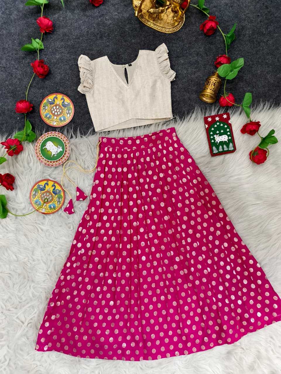 Ynf Viscose KESH249 2135-41 Kids Wear Festive Collections Wholesale Kids Lehenga Choli Kids Festive Wear Kids Party Wear Ethnic Manufacturer- Kapda Export