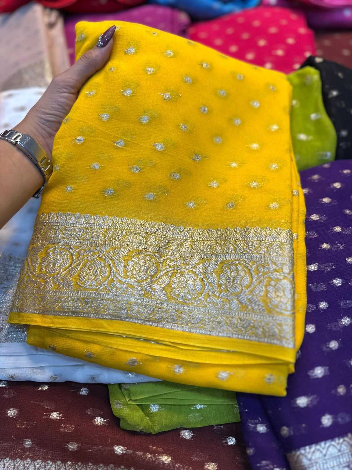 Ynf Viscose KESH671 Krupa Sarees Wholesale Designer Sarees Georgette Sarees Viscose Saree Manufacturer- Kapda Export