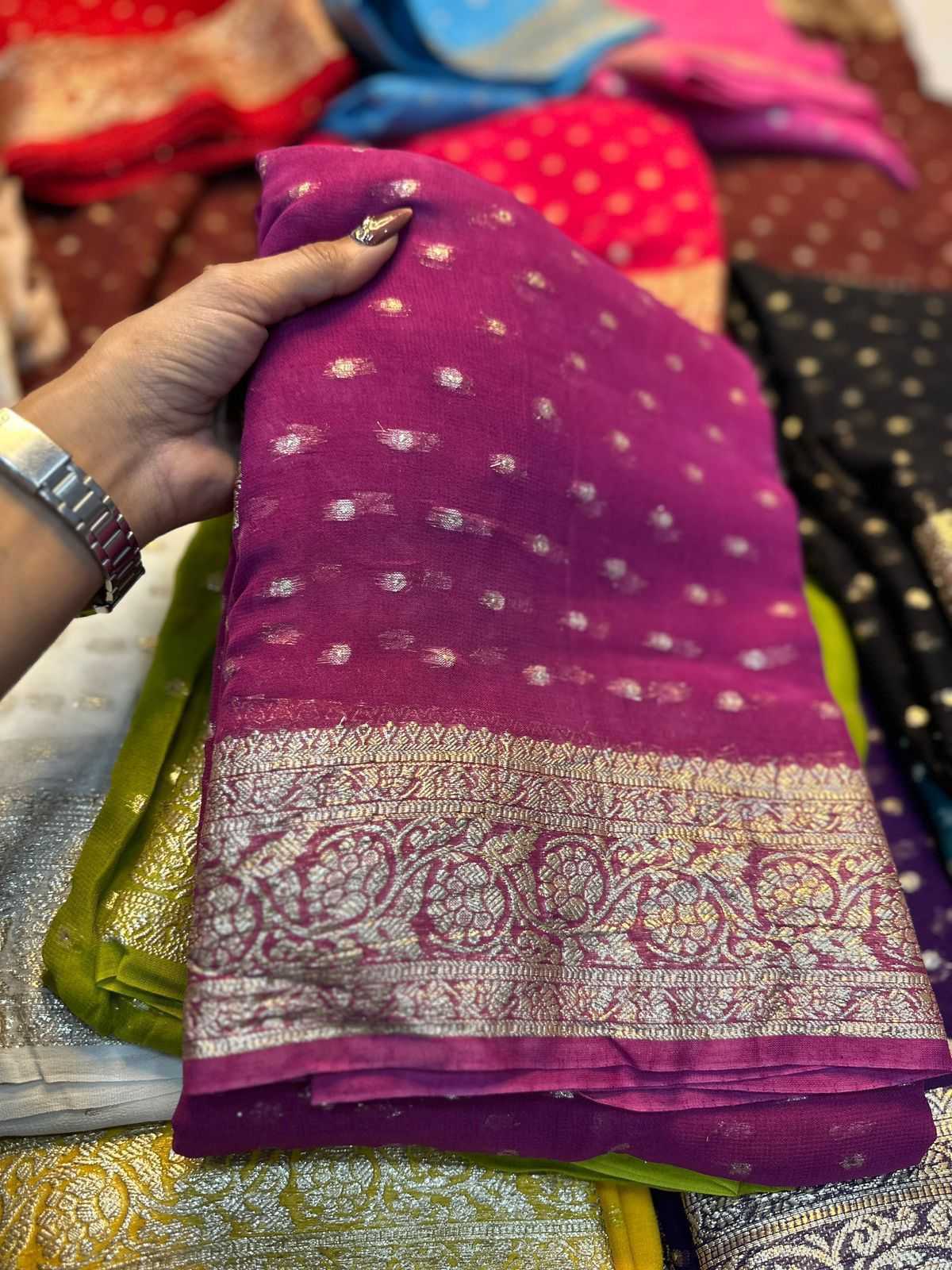 Ynf Viscose KESH671 Krupa Sarees Wholesale Designer Sarees Georgette Sarees Viscose Saree Manufacturer- Kapda Export