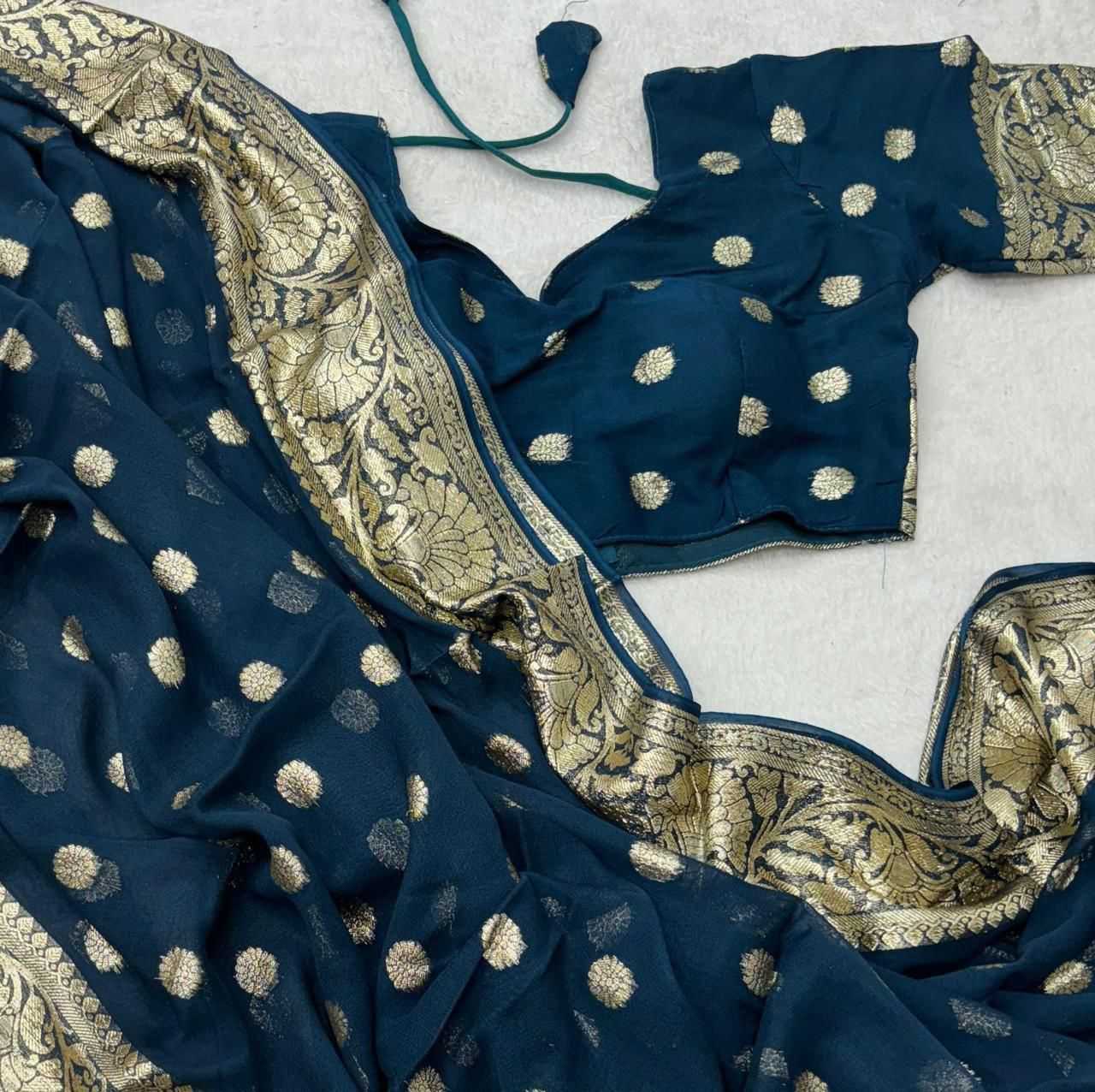 Ynf Viscose KESH671 Pooja Sarees Wholesale Designer Sarees Georgette Sarees Viscose Saree Manufacturer- Kapda Export