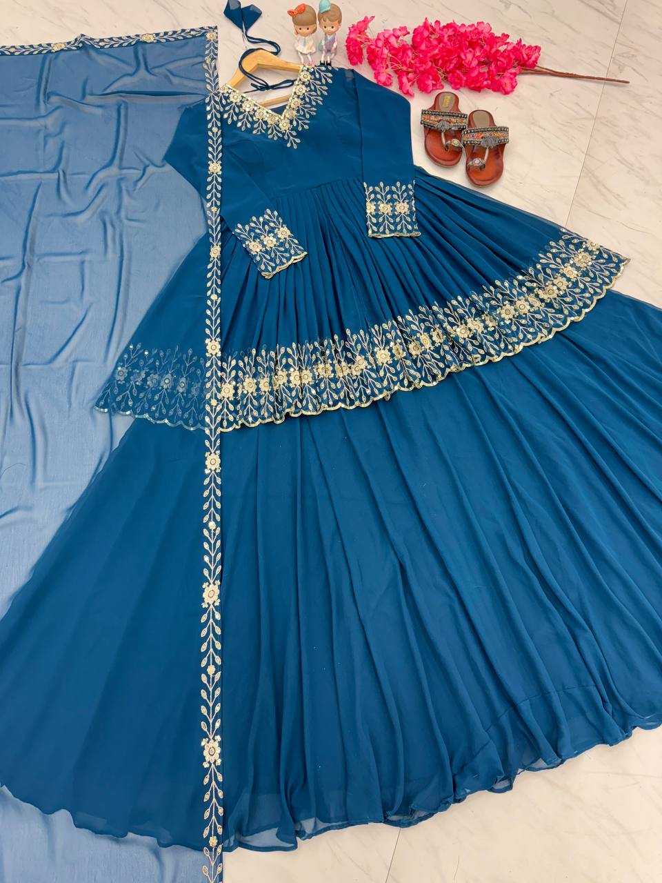 YNF FAUX GEORGETTE  RAD 135 WHOLESALE LEHENGA MANUFACTURER