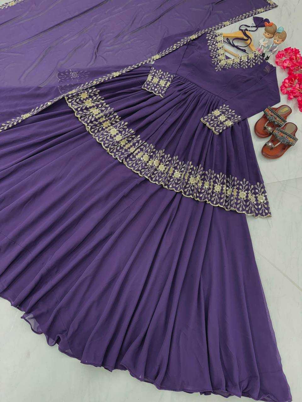 YNF FAUX GEORGETTE  RAD 135 WHOLESALE LEHENGA MANUFACTURER