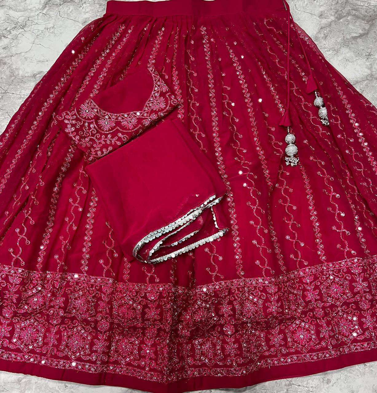 YNF GEORGETTE KSB 2 WHOLESALE LEHENGAS MANUFACTURER