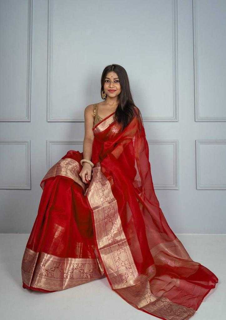 YNF ORGANZA RDM JACQUARD WHOLESALE SAREES MANUFACTURER