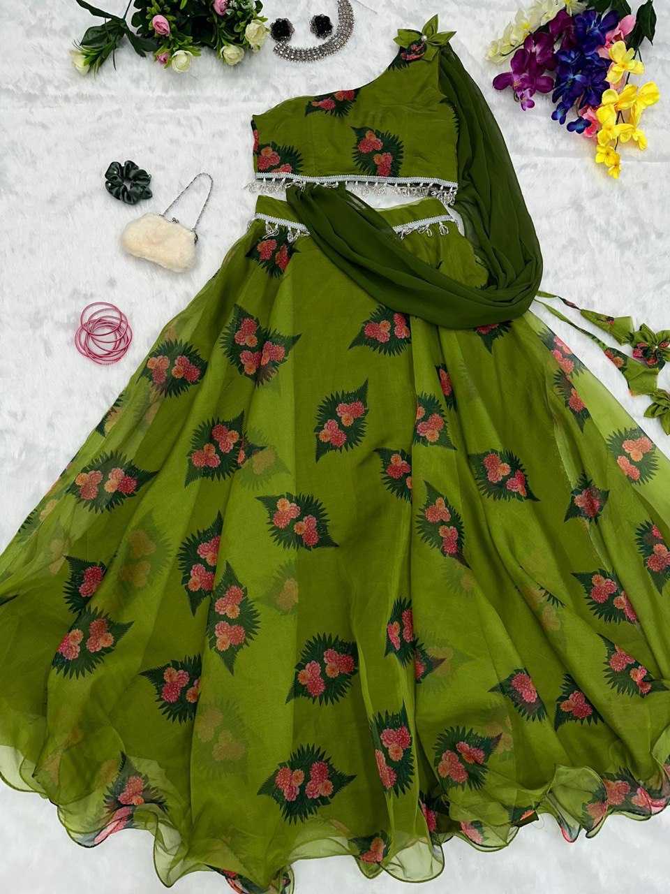 YNF ORGANZA  KESH154 121 WHOLESALE LEHENGA MANUFACTURER