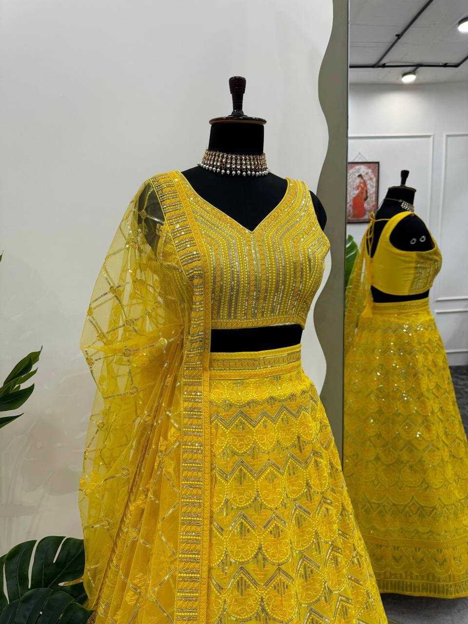 YNF FAUX GEORGETTE RIN162 269 LEHENGAS WHOLESALE DESIGNER FANCY TRADITIONAL LEHENGAS MANUFACTURER     