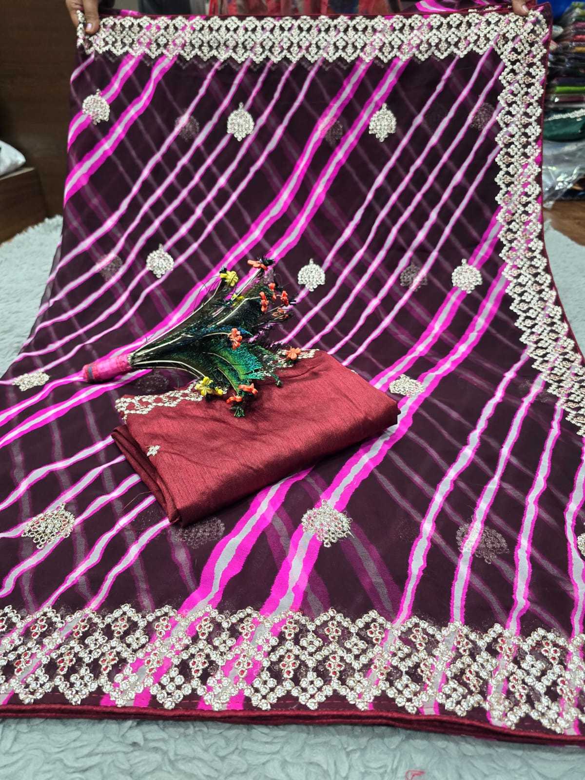 YNF GEORGETTE RJK HEAVY SAREES WHOLESALE GEORGETTE LADIES LEHERIYA SAREES MANUFACTURER     