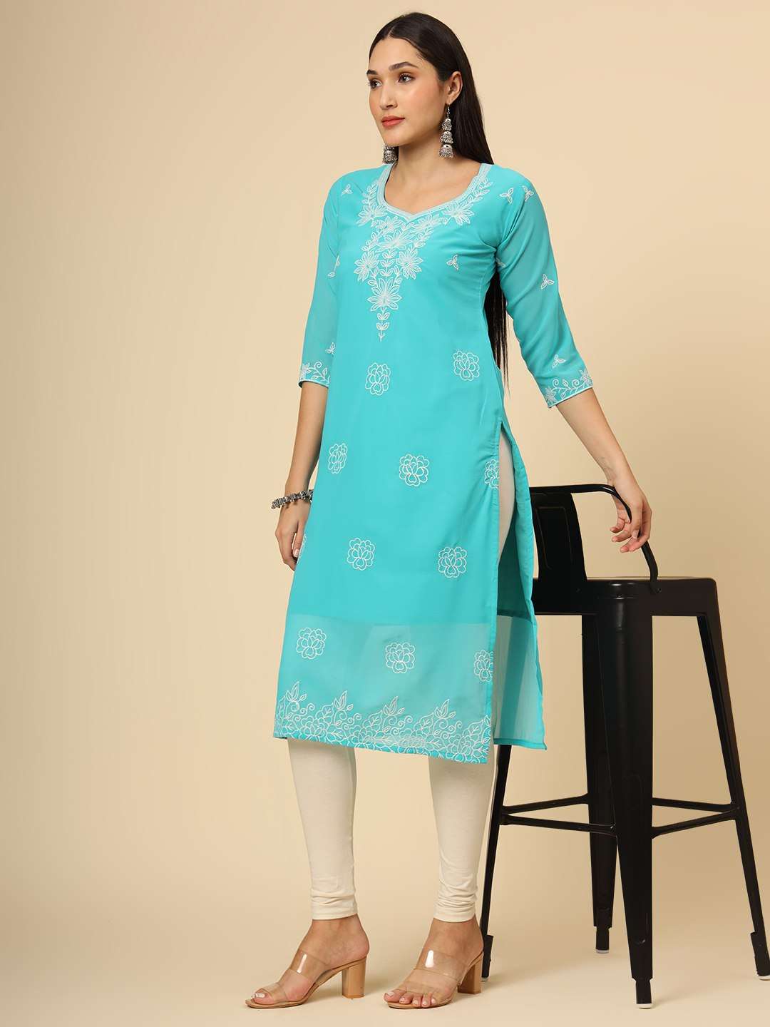 YNF GEORGETTE RVL 20 KURTIS WHOLESALE CASUAL ETHNIC KURTIS EMANUFACTURER