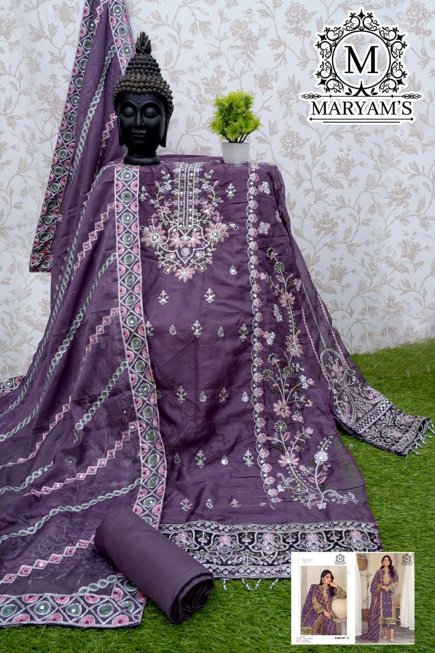 YNF ORGANZA KAL 167 SUITS & DRESSES WHOLESALE UNSTITCHED SUITS EMANUFACTURER