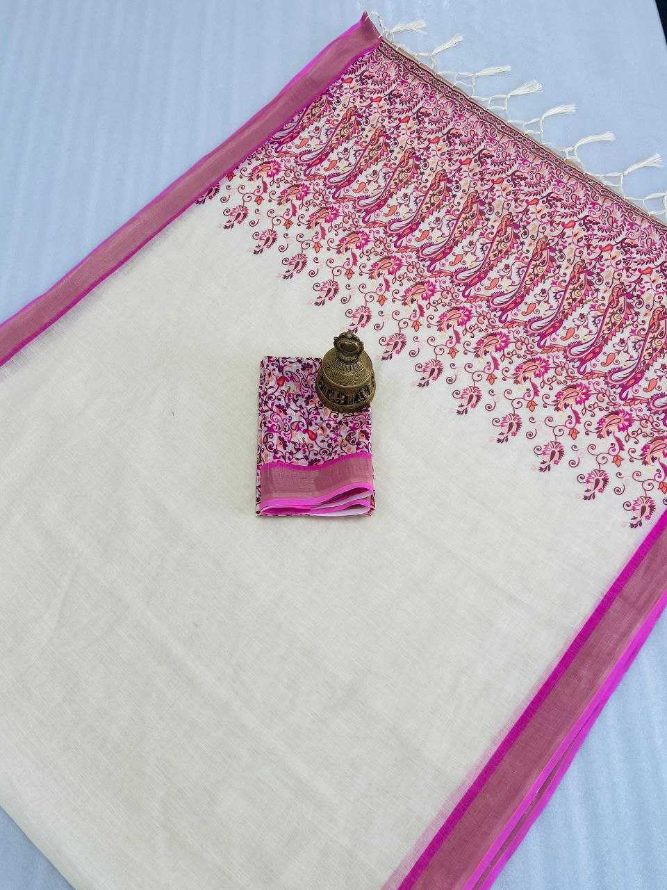 YNF RMA 395 LINEN SAREE WHOLESALE PRINTED, LADIES,INDIAN SAREE MANUFACTURER