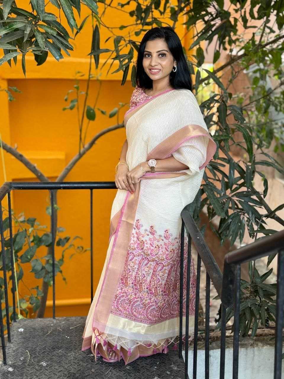 YNF RMA 395 LINEN SAREE WHOLESALE PRINTED, LADIES,INDIAN SAREE MANUFACTURER