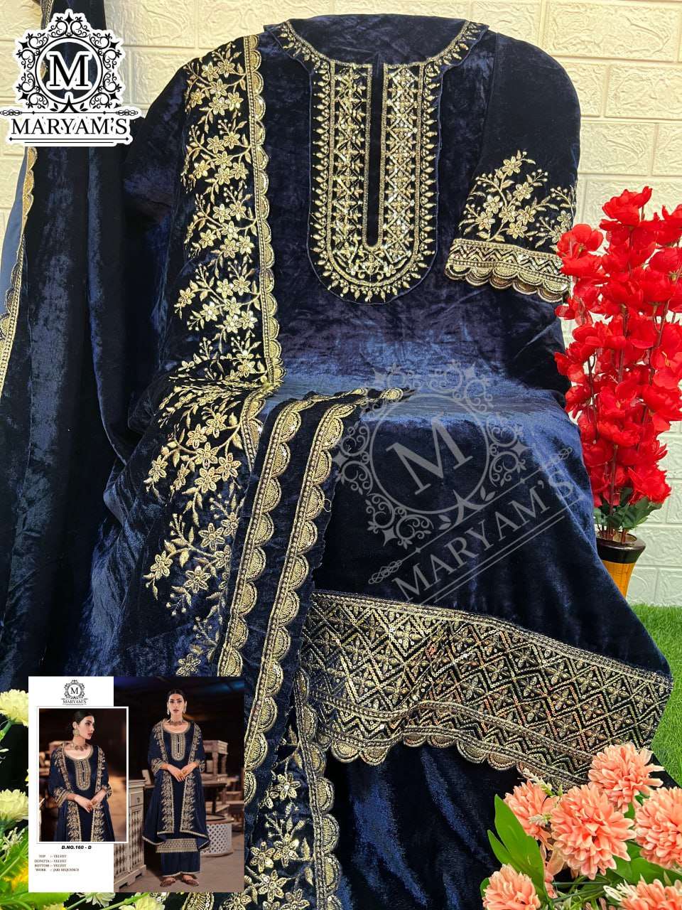 YNF VELVET KAL 160 SUITS & DRESSES WHOLESALE UNSTITCHED SUITS EMANUFACTURER