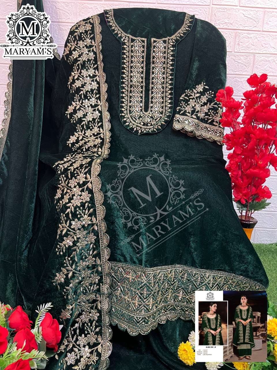 YNF VELVET KAL 160 SUITS & DRESSES WHOLESALE UNSTITCHED SUITS EMANUFACTURER