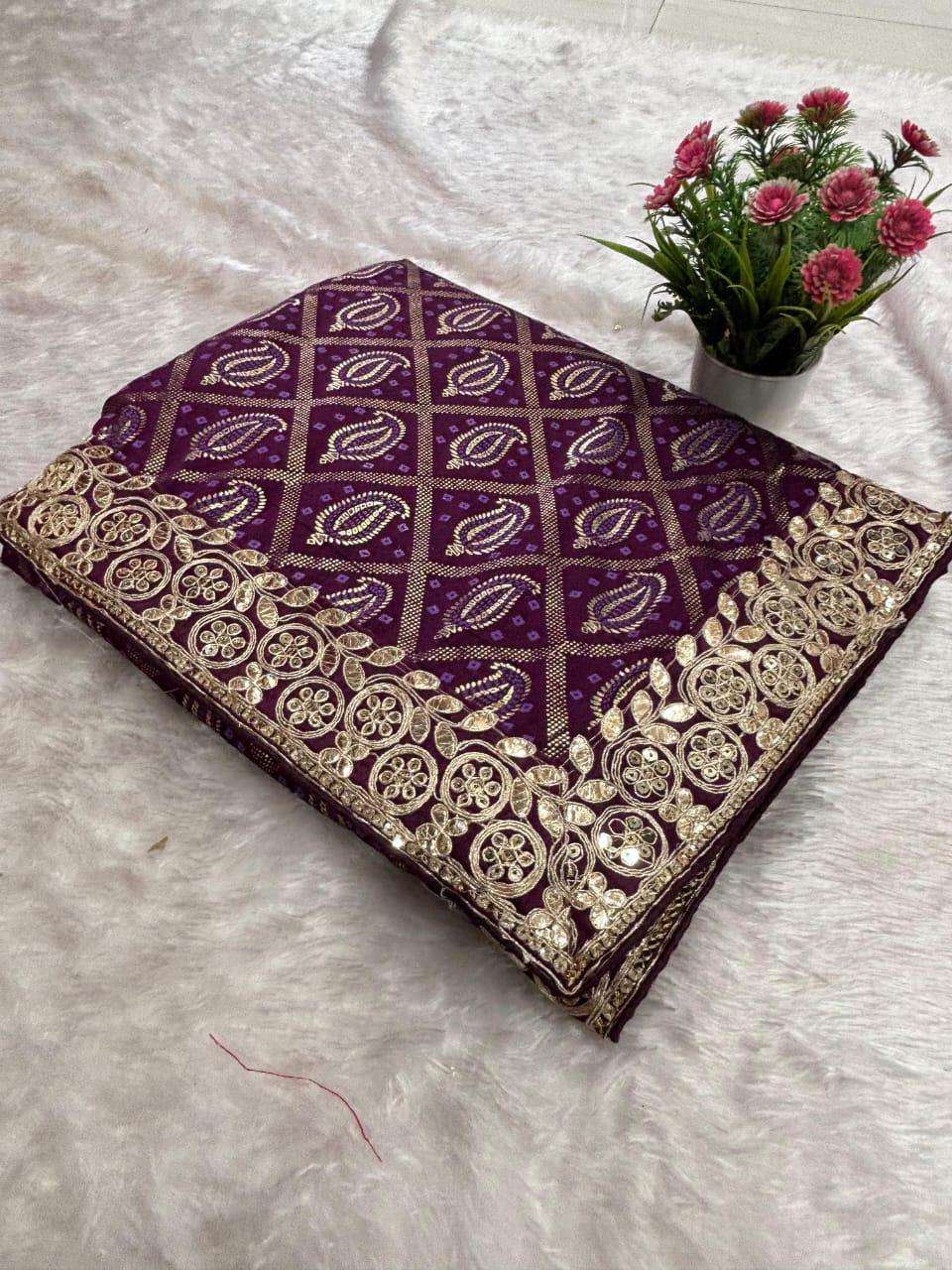 YNF VICHITRA SILK RJK ONE SAREES WHOLESALE GOTA PATTI EMBROIDERED LADIES SAREES EMANUFACTURER