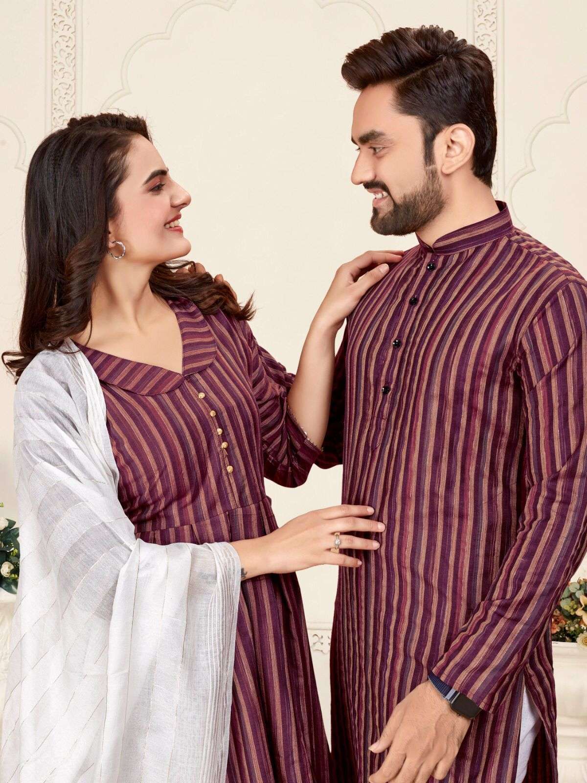 YNF COTTON WTX DHRUV-TARA COUPLE WEAR WHOLESALE MENS KURTA PAYJAM & FEMALE KURTIS BOTTOM MANUFACTURER