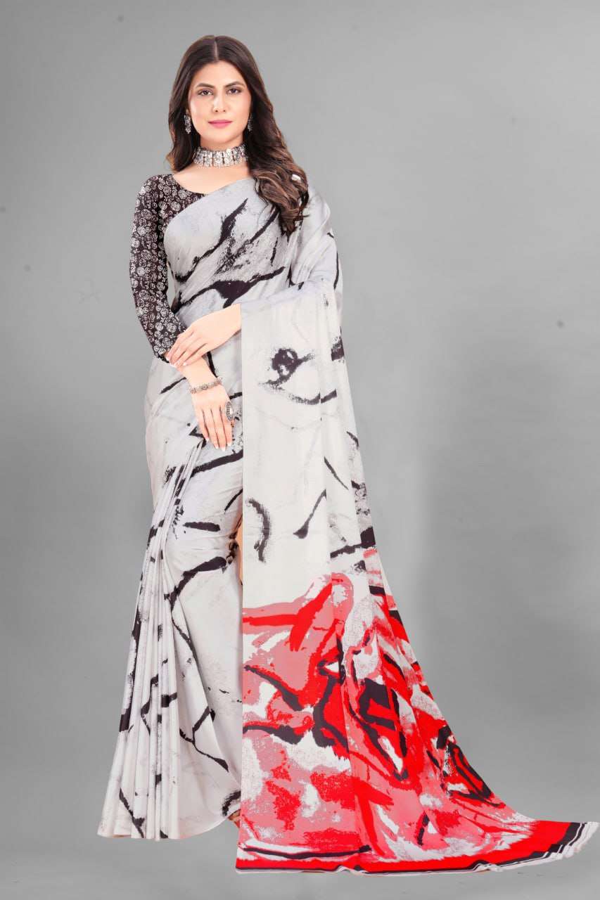 YNF CREPE SRRT JAPAN CRAPE8 SAREES WHOLESALE PRINTED LADIES CREPE SATIN SAREES MANUFACTURER